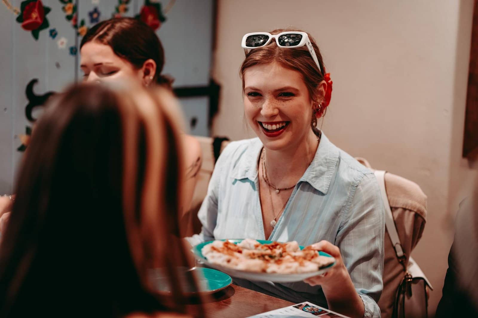 Guests sharing Polish food in Krakow