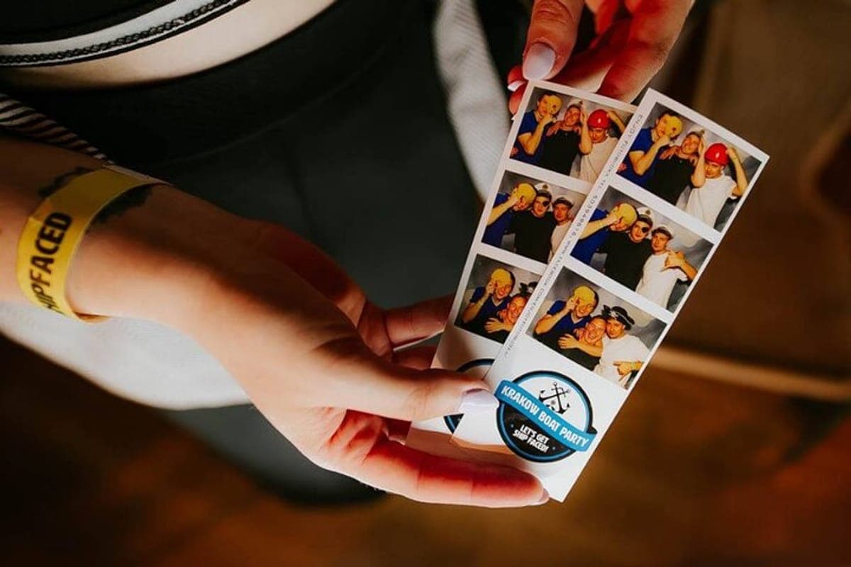 Krakow Boat Party photo booth printouts